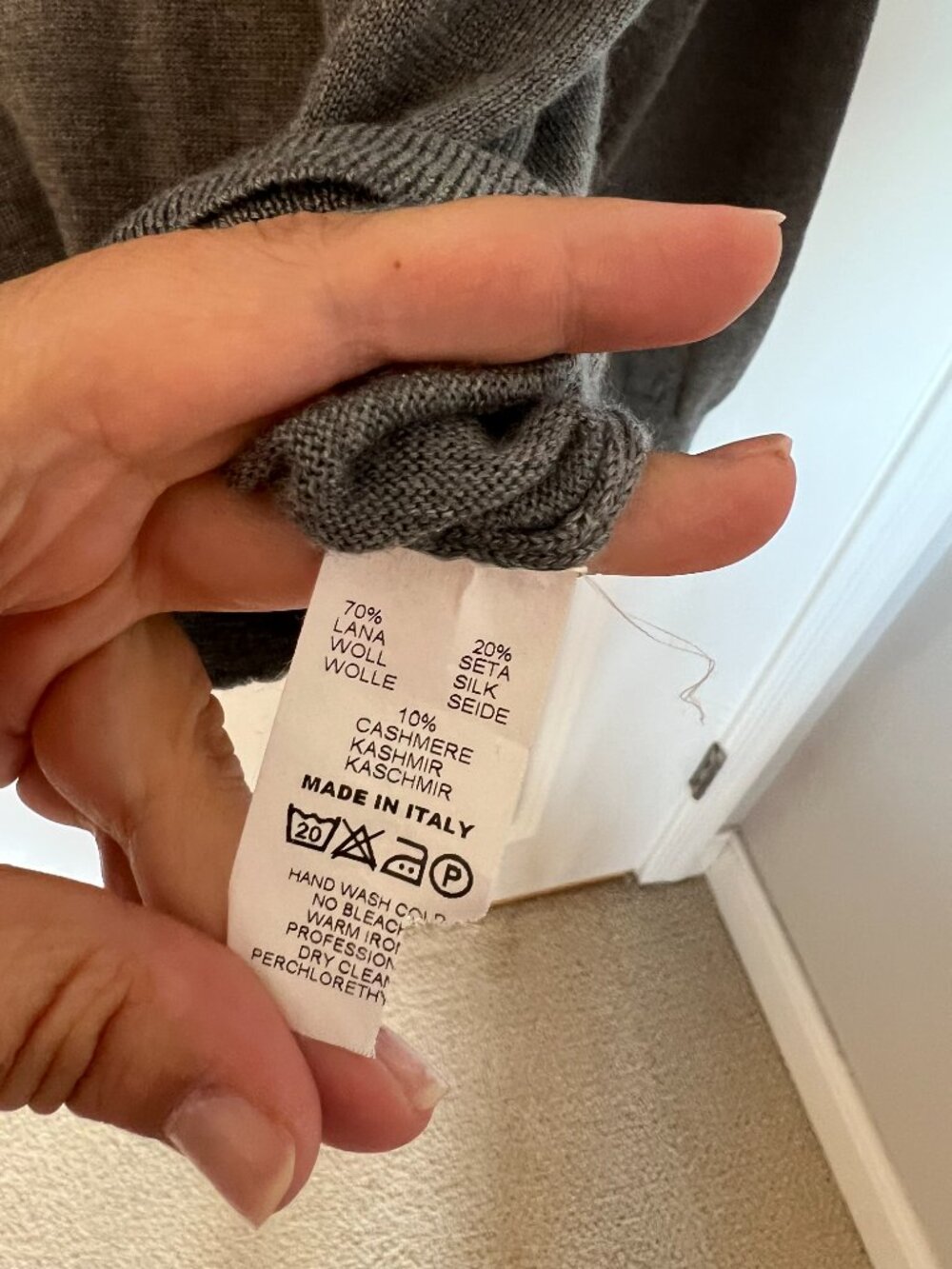Gran Sasso Wool Cashmere Silk Crewneck Sweater XL - Picture 5 of 9